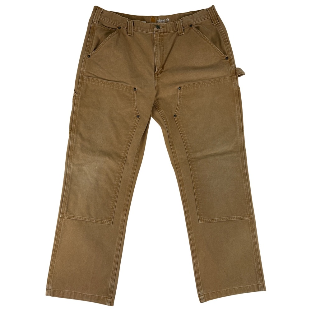 Carhartt Double Knee Work Pants Mens 38x30‎ Brown B11 Relaxed Fit Dungaree